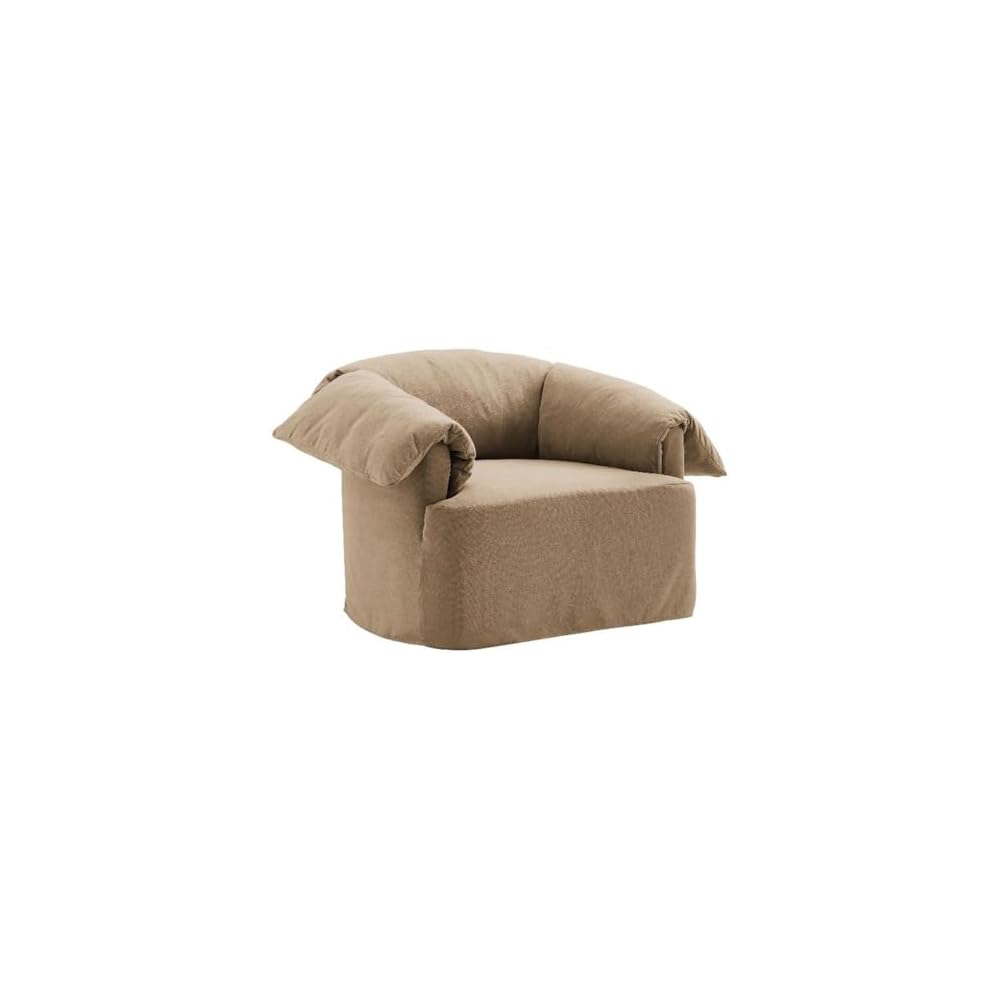 Modway Lark Oversized Accent Chair in Linen Fabric – Upholstered Modern Armchair with Down Blend Cushions – Slipcovered Chair for Living Room or Reading Nook