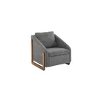 Set of 1 Chenille Fabric Modern Upholstered Armchair with Wooden Side Frame, Accent Leisure Chair with Cushioned Seat and Backrest for Living Room, Bedroom