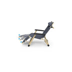 Rocking Lounger Deck Chairs Camping Grounds Balconies Small Garden Four Seasons Universal Portable Recliner(Color: Gray) B Colour:A (Color : A)