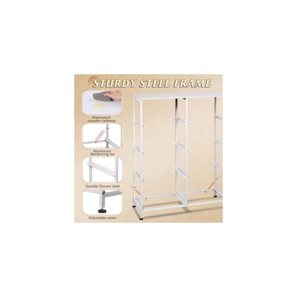 WLIVE 8 Drawer White Dresser for Bedroom, Tall Chest of Drawers