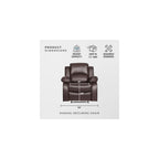 Lexicon Humphreys Faux Leather Wall Hugger Recliner Chair for Living Room, Office, RV - High-Density Foam, Sturdy Solid Wood Frame - Chairs Living Room, Recliners for Small Spaces - Brown