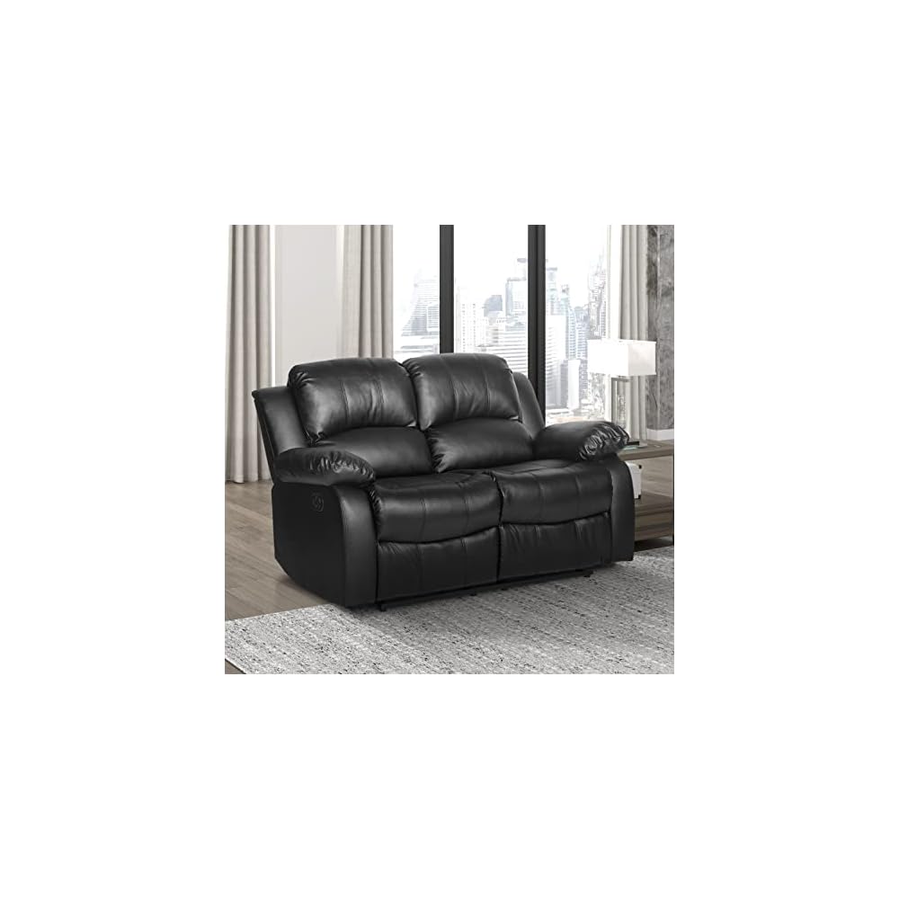 Lexicon Humphreys Faux Leather Wall Hugger Recliner Chair for Living Room, Office, RV - High-Density Foam, Sturdy Solid Wood Frame - Chairs Living Room, Recliners for Small Spaces - Brown