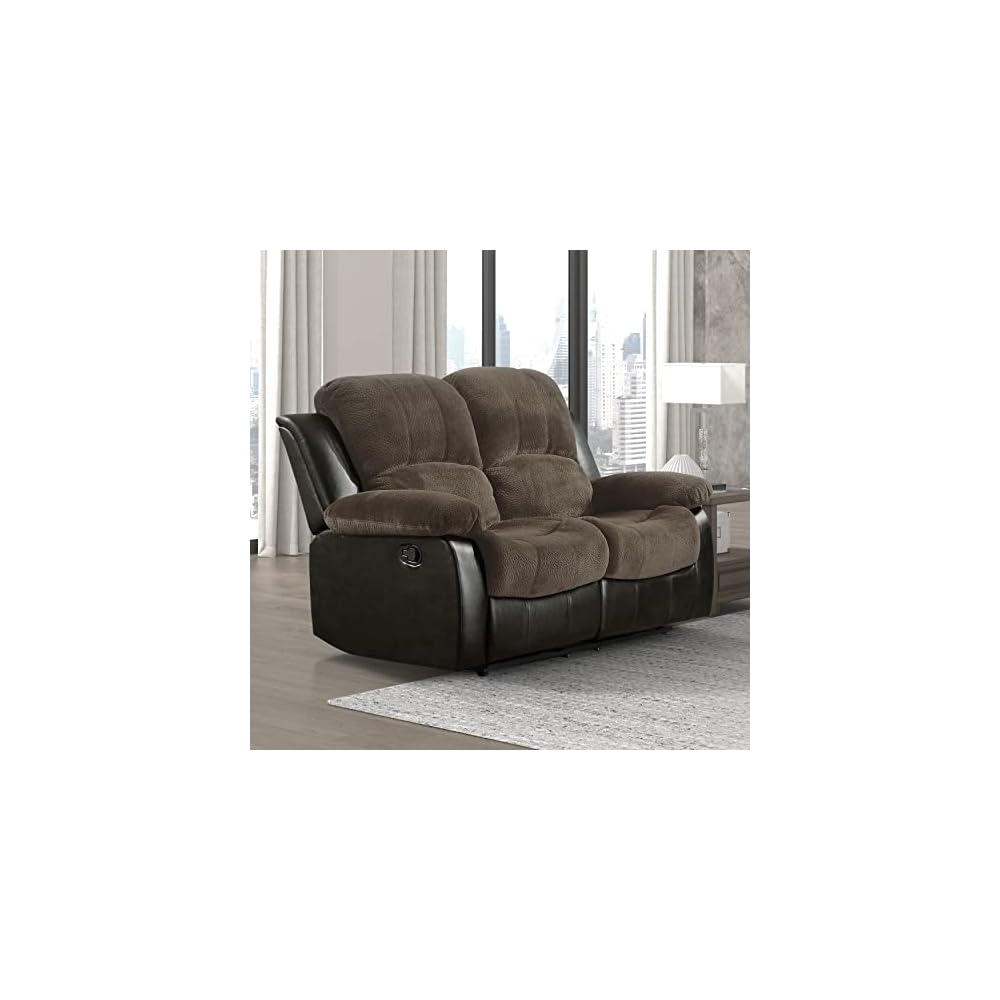 Lexicon Humphreys Faux Leather Wall Hugger Recliner Chair for Living Room, Office, RV - High-Density Foam, Sturdy Solid Wood Frame - Chairs Living Room, Recliners for Small Spaces - Brown