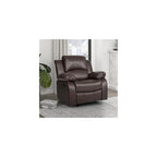 Lexicon Humphreys Faux Leather Wall Hugger Recliner Chair for Living Room, Office, RV - High-Density Foam, Sturdy Solid Wood Frame - Chairs Living Room, Recliners for Small Spaces - Brown