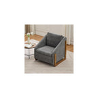 Set of 1 Chenille Fabric Modern Upholstered Armchair with Wooden Side Frame, Accent Leisure Chair with Cushioned Seat and Backrest for Living Room, Bedroom