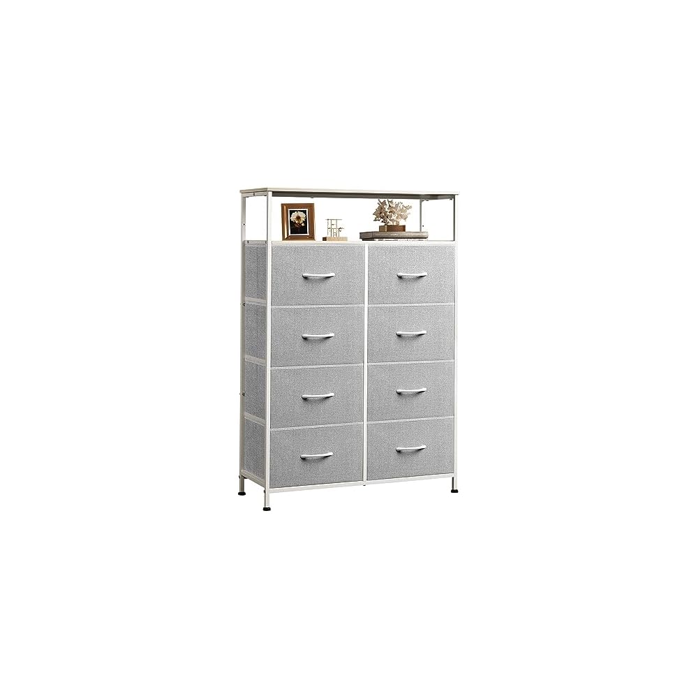 WLIVE 8 Drawer White Dresser for Bedroom, Tall Chest of Drawers
