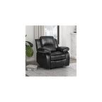Lexicon Humphreys Faux Leather Wall Hugger Recliner Chair for Living Room, Office, RV - High-Density Foam, Sturdy Solid Wood Frame - Chairs Living Room, Recliners for Small Spaces - Brown