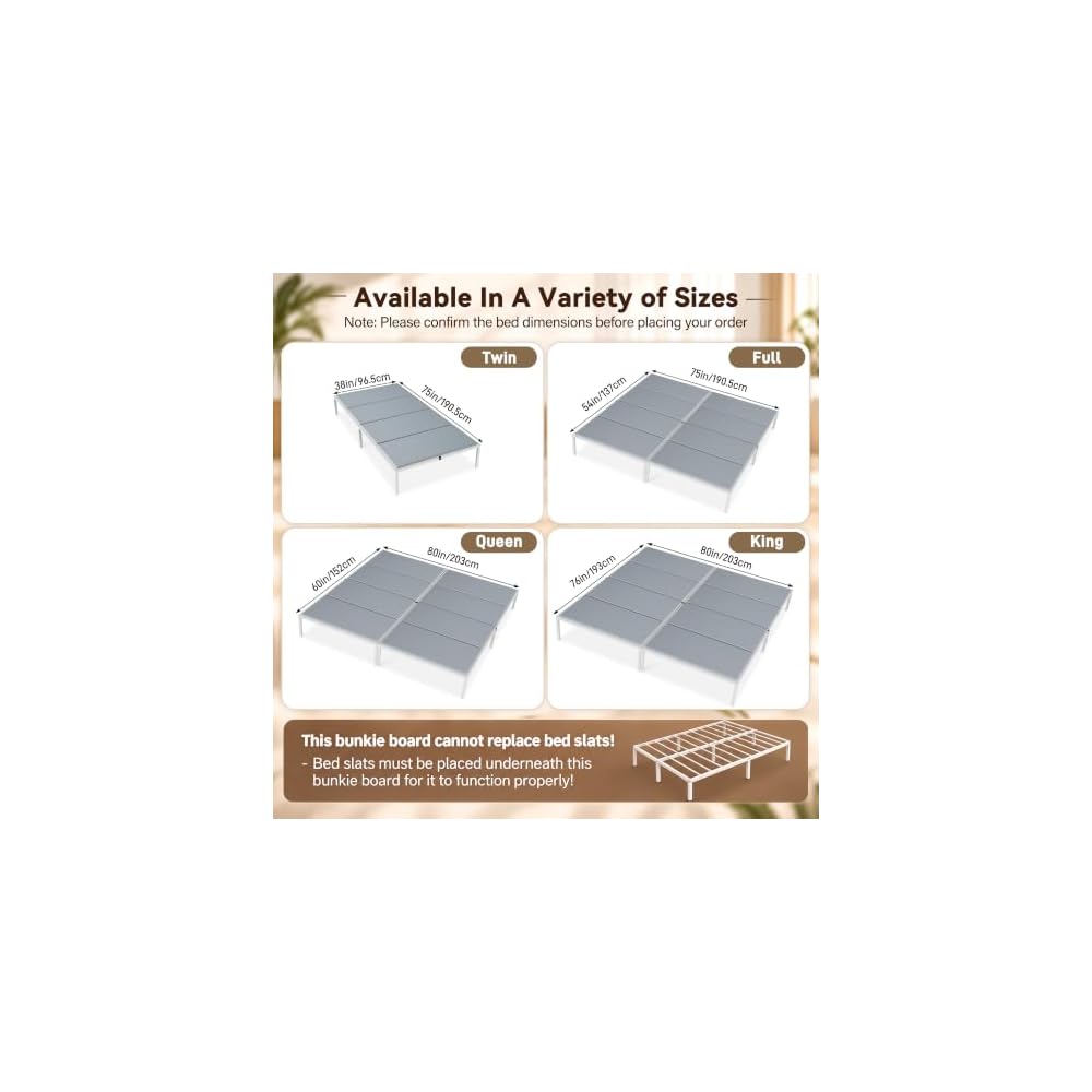 Anothera Heavy Duty Bunkie Board Twin Size 38 x 75 inch
