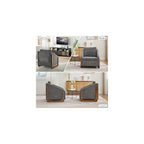 Set of 1 Chenille Fabric Modern Upholstered Armchair with Wooden Side Frame, Accent Leisure Chair with Cushioned Seat and Backrest for Living Room, Bedroom