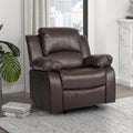 Lexicon Humphreys Faux Leather Wall Hugger Recliner Chair for Living Room, Office, RV - High-Density Foam, Sturdy Solid Wood Frame - Chairs Living Room, Recliners for Small Spaces - Brown
